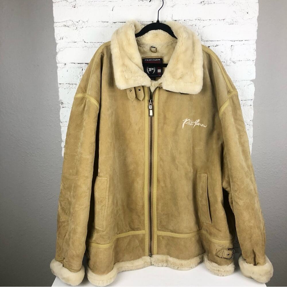 Vintage Phat Farm Leather Fur Jacket